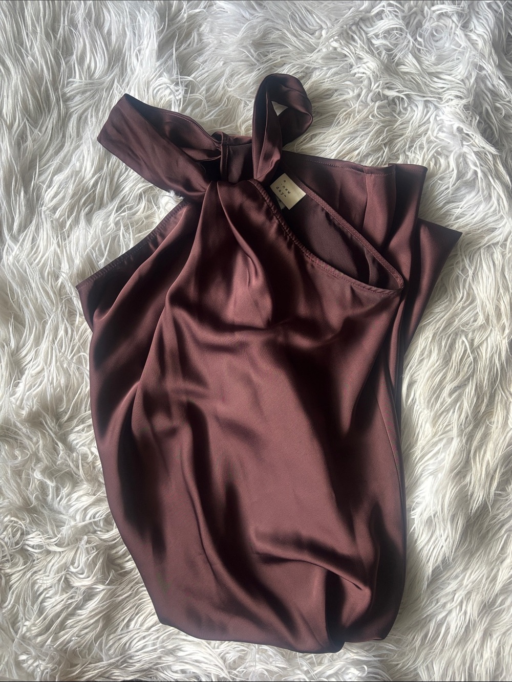 Cross Neck Satin Maxi Dress